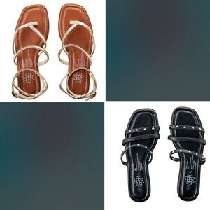 Serra Black and Gold Sandals Modern Slide Design